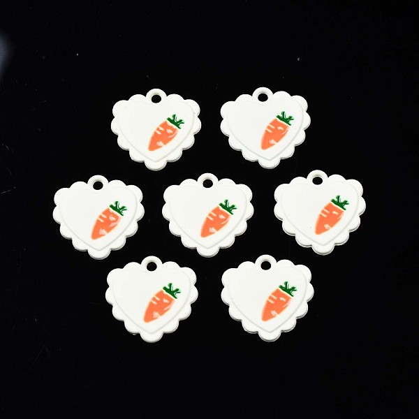 PandaHall Spray Painted Alloy Pendants, with Enamel, Cadmium Free & Lead Free, Heart with Carrot, White, 16x16x1.5mm, Hole: 1.6mm...
PandaHall Spray Painted Alloy Pendants, with Enamel, Cadmium Free & Lead Free, Heart with Carrot, White, 16x16x1.5mm, Hole: 1.6mm...