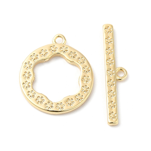 PandaHall Brass Toggle Clasps, Flat Ring with Flower, Real 18K Gold Plated, Ring: 16x14x1mm, Hole: 1mm, Bar: 20.5x4.5x1mm, Hole: 1mm Brass...
PandaHall Brass Toggle Clasps, Flat Ring with Flower, Real 18K Gold Plated, Ring: 16x14x1mm, Hole: 1mm, Bar: 20.5x4.5x1mm, Hole: 1mm Brass...