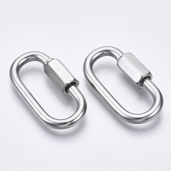 PandaHall 304 Stainless Steel Screw Carabiner Lock Charms, for Necklaces Making, Oval, Stainless Steel Color, 36x19x3.5mm, Screw: 7.5x12mm...
PandaHall 304 Stainless Steel Screw Carabiner Lock Charms, for Necklaces Making, Oval, Stainless Steel Color, 36x19x3.5mm, Screw: 7.5x12mm...