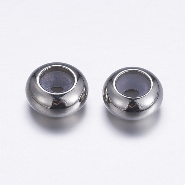 PandaHall 304 Surgical Stainless Steel Beads, with Rubber Inside, Slider Beads, Stopper Beads, Rondelle, Stainless Steel Color, 8.5x4.5mm...
PandaHall 304 Surgical Stainless Steel Beads, with Rubber Inside, Slider Beads, Stopper Beads, Rondelle, Stainless Steel Color, 8.5x4.5mm...