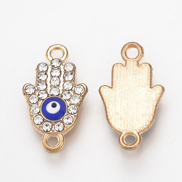 PandaHall Alloy Rhinestone Links connectors, Enamel Style, Hamsa Hand/Hand of Fatima/Hand of Miriam with Evil Eye, Blue, Light Gold...
PandaHall Alloy Rhinestone Links connectors, Enamel Style, Hamsa Hand/Hand of Fatima/Hand of Miriam with Evil Eye, Blue, Light Gold...