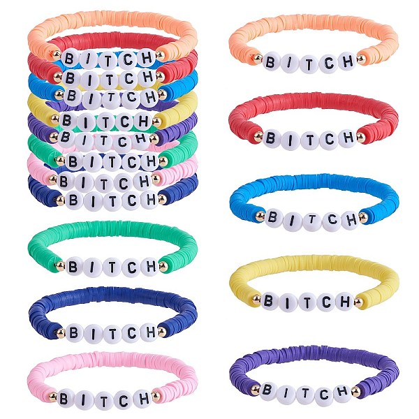 PandaHall 8Pcs 8 Colors Polymer Clay Heishi Surfer Stretch Bracelets Set, Acrylic Word Bitch Preppy Bracelets for Women, Mixed Color, Inner..., Multicolor
PandaHall 8Pcs 8 Colors Polymer Clay Heishi Surfer Stretch Bracelets Set, Acrylic Word Bitch Preppy Bracelets for Women, Mixed Color, Inner..., Multicolor