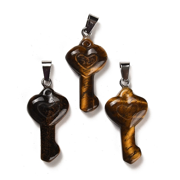 PandaHall Natural Tiger Eye Pendants, with Platinum Plated Iron Snap on Bails, Heart Shaped Key Charms, 38~39x18~19x7~8mm, Hole: 7.5x3mm...
PandaHall Natural Tiger Eye Pendants, with Platinum Plated Iron Snap on Bails, Heart Shaped Key Charms, 38~39x18~19x7~8mm, Hole: 7.5x3mm...