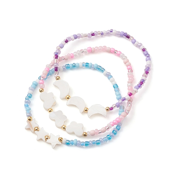 PandaHall 3Pcs 3 Style Star & Moon & Butterfly Shell & Seed Beaded Stretch Bracelets Set, Mixed Color, Inner Diameter: 2-1/8 inch(5.3cm)..., Multicolor
PandaHall 3Pcs 3 Style Star & Moon & Butterfly Shell & Seed Beaded Stretch Bracelets Set, Mixed Color, Inner Diameter: 2-1/8 inch(5.3cm)..., Multicolor