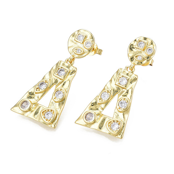PandaHall Cubic Zirconia Triangle Dangle Stud Earrings, Real 18K Gold Plated Brass Jewelry for Women, Nickel Free, Clear, 32.5mm, Pin: 0.8mm...
PandaHall Cubic Zirconia Triangle Dangle Stud Earrings, Real 18K Gold Plated Brass Jewelry for Women, Nickel Free, Clear, 32.5mm, Pin: 0.8mm...