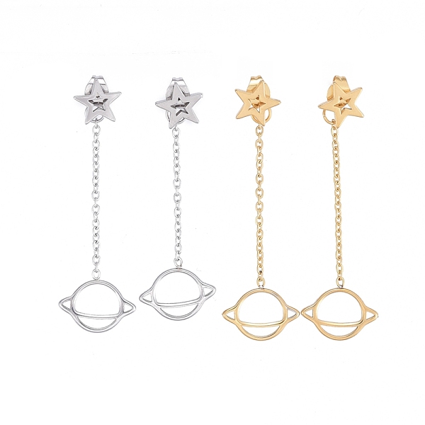PandaHall 304 Stainless Steel Chain Tassel Earrings, with Ear Nuts, Star with Planet, Mixed Color, 47mm, Pin: 0.7mm, Star: 8.5x9x1.5mm...
PandaHall 304 Stainless Steel Chain Tassel Earrings, with Ear Nuts, Star with Planet, Mixed Color, 47mm, Pin: 0.7mm, Star: 8.5x9x1.5mm...