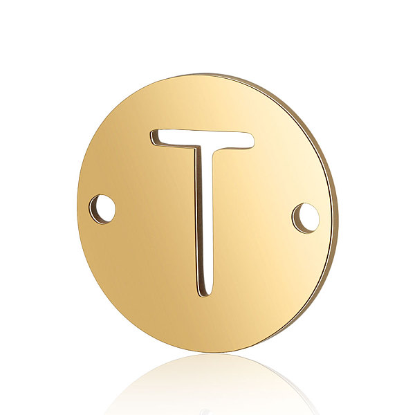PandaHall Titanium Steel Links connectors, Flat Round with Letter, Golden, Letter.T, 12x0.8mm, Hole: 0.8mm Titanium Steel Letter T
PandaHall Titanium Steel Links connectors, Flat Round with Letter, Golden, Letter.T, 12x0.8mm, Hole: 0.8mm Titanium Steel Letter T