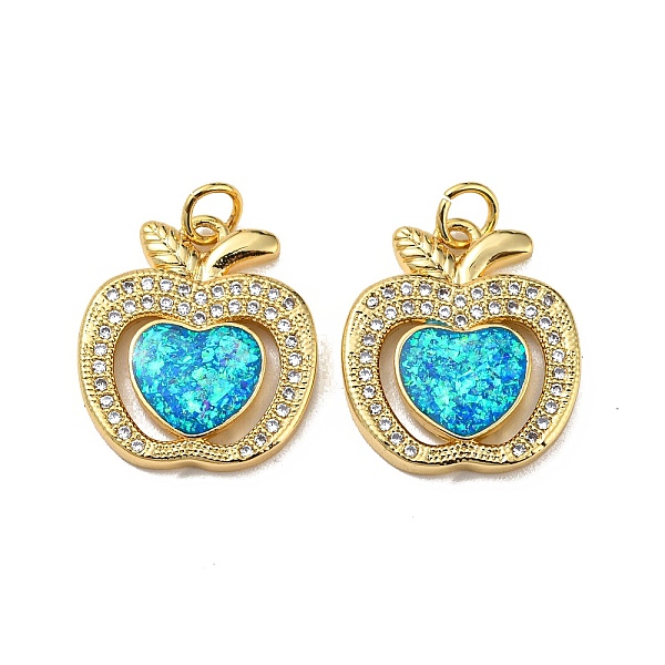 PandaHall Brass Micro Pave Cubic Zirconia with Synthetic Opal Pendants, with Jump Ring, Real 18K Gold Plated, Apple, Apple, 19x16.5x3mm...
PandaHall Brass Micro Pave Cubic Zirconia with Synthetic Opal Pendants, with Jump Ring, Real 18K Gold Plated, Apple, Apple, 19x16.5x3mm...
