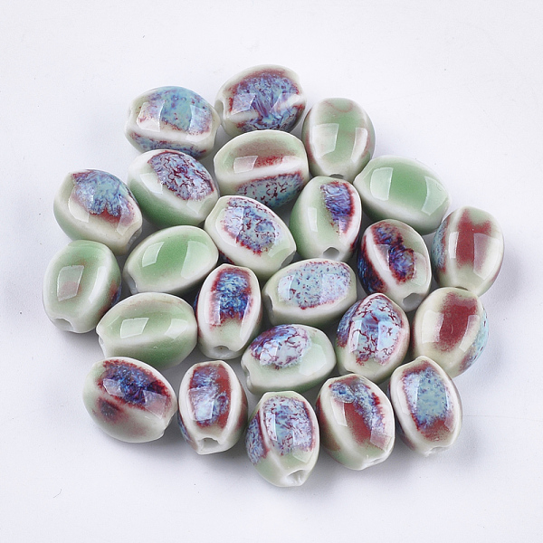 PandaHall Handmade Porcelain Beads, Fancy Antique Glazed Porcelain, Oval, Medium Aquamarine, 12~14x9~10.5x9~11mm, Hole: 2.5mm Porcelain Oval..., Green
PandaHall Handmade Porcelain Beads, Fancy Antique Glazed Porcelain, Oval, Medium Aquamarine, 12~14x9~10.5x9~11mm, Hole: 2.5mm Porcelain Oval..., Green
