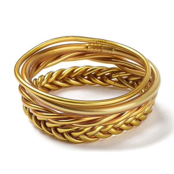 PandaHall 4Pcs 4 Style Plastic Cord Braided Stretch Bracelets Set, Gold, Inner Diameter: 2-1/2 inch(6.2~6.5cm), 1Pc/style Plastic Gold
PandaHall 4Pcs 4 Style Plastic Cord Braided Stretch Bracelets Set, Gold, Inner Diameter: 2-1/2 inch(6.2~6.5cm), 1Pc/style Plastic Gold
