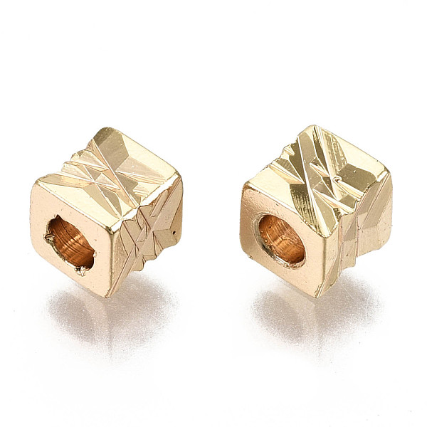 PandaHall Brass Beads, Textured, Cube, Nickel Free, Real 18K Gold Plated, 4x4x4mm, Hole: 2mm Brass Cube
PandaHall Brass Beads, Textured, Cube, Nickel Free, Real 18K Gold Plated, 4x4x4mm, Hole: 2mm Brass Cube