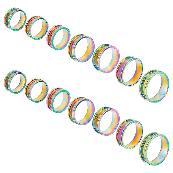 PandaHall UNICRAFTALE 14pcs Rainbow Ring Blank 7 Size Titanium Steel Grooved Finger Ring Round Empty Blank Core Ring for Inlay Resin Ring...
PandaHall UNICRAFTALE 14pcs Rainbow Ring Blank 7 Size Titanium Steel Grooved Finger Ring Round Empty Blank Core Ring for Inlay Resin Ring...