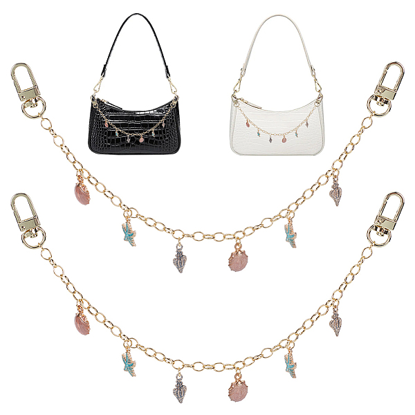 PandaHall WADORN Brass Bag Decorative Chains, with Ocean Themed Alloy Enamel Charms, Light Salmon, 32cm, 2pcs/box Brass
PandaHall WADORN Brass Bag Decorative Chains, with Ocean Themed Alloy Enamel Charms, Light Salmon, 32cm, 2pcs/box Brass