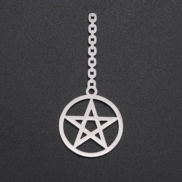 PandaHall 201 Stainless Steel Pendants, Laser Cut, Ring with Star, Stainless Steel Color, 48x20.5x1mm, Hole: 0.8mm 201 Stainless Steel Star
PandaHall 201 Stainless Steel Pendants, Laser Cut, Ring with Star, Stainless Steel Color, 48x20.5x1mm, Hole: 0.8mm 201 Stainless Steel Star