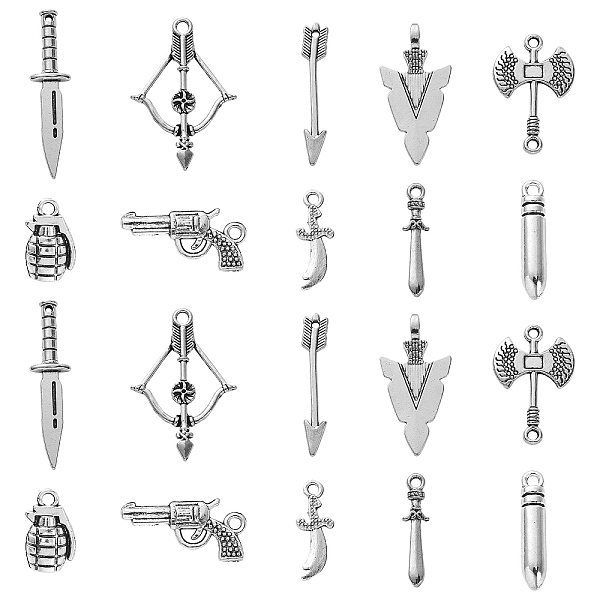 PandaHall 100Pcs 10 Styles Tibetan Style Alloy Pendants & Links/Connectors, Cadmium Free & Lead Free, Axe & Knife & Arrow & Sword, Antique...
PandaHall 100Pcs 10 Styles Tibetan Style Alloy Pendants & Links/Connectors, Cadmium Free & Lead Free, Axe & Knife & Arrow & Sword, Antique...