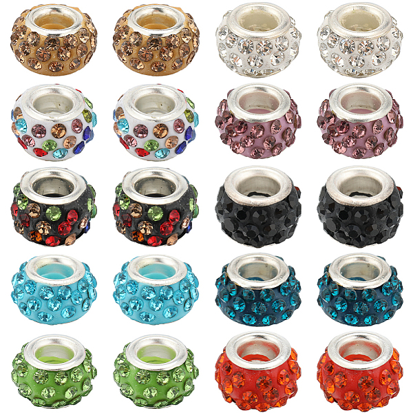 PandaHall SUNNYCLUE 200Pcs 10 Colors Polymer Clay Rhinestone European Large Hole Beads with Silver Plated Brass Cores, Rondelle, Mixed Color..., Multicolor
PandaHall SUNNYCLUE 200Pcs 10 Colors Polymer Clay Rhinestone European Large Hole Beads with Silver Plated Brass Cores, Rondelle, Mixed Color..., Multicolor