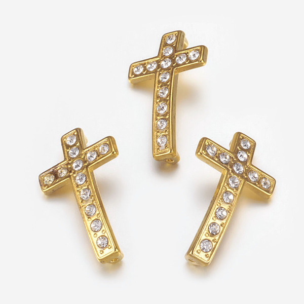 PandaHall Alloy Rhinestone Links connectors, Cadmium Free & Lead Free, Cross, Golden Color, Size: about 17mm wide, 29mm long, 5.5mm thick..., Clear
PandaHall Alloy Rhinestone Links connectors, Cadmium Free & Lead Free, Cross, Golden Color, Size: about 17mm wide, 29mm long, 5.5mm thick..., Clear