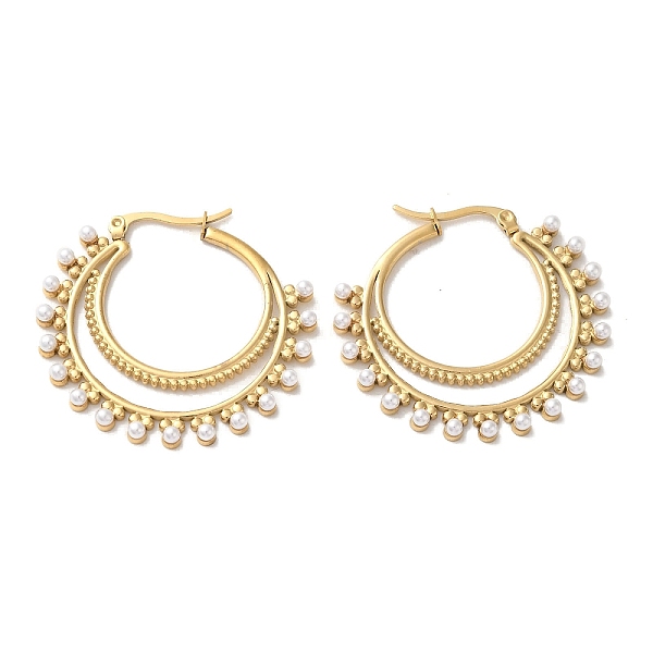 PandaHall Vacuum Plating 304 Stainless Steel Hoop Earrings, with Resin Bead, Round, Golden, 37x3mm 304 Stainless Steel Round
PandaHall Vacuum Plating 304 Stainless Steel Hoop Earrings, with Resin Bead, Round, Golden, 37x3mm 304 Stainless Steel Round