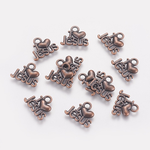 PandaHall Tibetan Style Alloy Pendants, For Easter, Holy Charms(I Love Jesus), Cadmium Free & Nickel Free & Lead Free, Heart, Red Copper...
PandaHall Tibetan Style Alloy Pendants, For Easter, Holy Charms(I Love Jesus), Cadmium Free & Nickel Free & Lead Free, Heart, Red Copper...