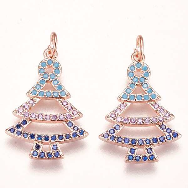 PandaHall Brass Micro Pave Cubic Zirconia Pendants, Christmas Tree, Colorful, Rose Gold, 22x15x2mm, Hole: 3mm Brass+Cubic Zirconia Tree
PandaHall Brass Micro Pave Cubic Zirconia Pendants, Christmas Tree, Colorful, Rose Gold, 22x15x2mm, Hole: 3mm Brass+Cubic Zirconia Tree