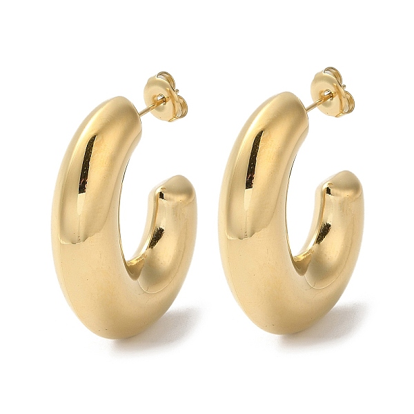 PandaHall 304 Stainless Steel Ring Stud Earrings, Half Hoop Earrings, Real 18K Gold Plated, 33.5x8.5mm 304 Stainless Steel Ring
PandaHall 304 Stainless Steel Ring Stud Earrings, Half Hoop Earrings, Real 18K Gold Plated, 33.5x8.5mm 304 Stainless Steel Ring