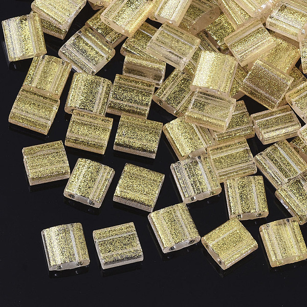 PandaHall 2-Hole Glass Seed Beads, Transparent Spray Painted, with Glitter Powder, Rectangle, Pale Goldenrod, 5x4.5~5.5x2~2.5mm, Hole..., Yellow
PandaHall 2-Hole Glass Seed Beads, Transparent Spray Painted, with Glitter Powder, Rectangle, Pale Goldenrod, 5x4.5~5.5x2~2.5mm, Hole..., Yellow