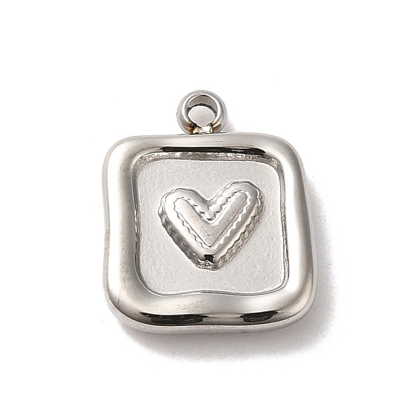 PandaHall 304 Stainless Steel Charms, Square with Heart Charm, Stainless Steel Color, 12.5x10x2.5mm, Hole: 1.2mm 304 Stainless Steel Square
PandaHall 304 Stainless Steel Charms, Square with Heart Charm, Stainless Steel Color, 12.5x10x2.5mm, Hole: 1.2mm 304 Stainless Steel Square