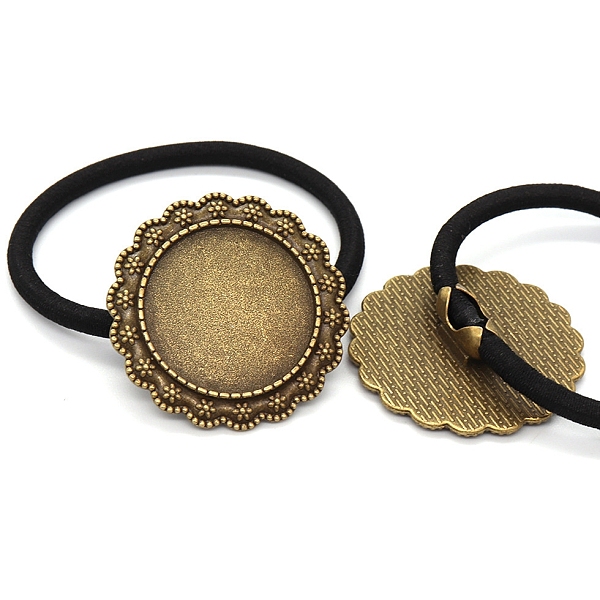 PandaHall 10Pcs Zinc Alloy Cabochon Settings, Hair Ties Findings, Flower, Antique Bronze, Tray: 25mm Alloy Black
PandaHall 10Pcs Zinc Alloy Cabochon Settings, Hair Ties Findings, Flower, Antique Bronze, Tray: 25mm Alloy Black