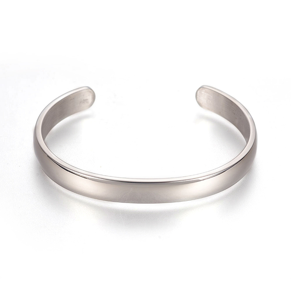 PandaHall 304 Stainless Steel Cuff Bangles, Stainless Steel Color, 2-1/4x1-5/8 inch(5.7x4cm), 8mm 304 Stainless Steel
PandaHall 304 Stainless Steel Cuff Bangles, Stainless Steel Color, 2-1/4x1-5/8 inch(5.7x4cm), 8mm 304 Stainless Steel