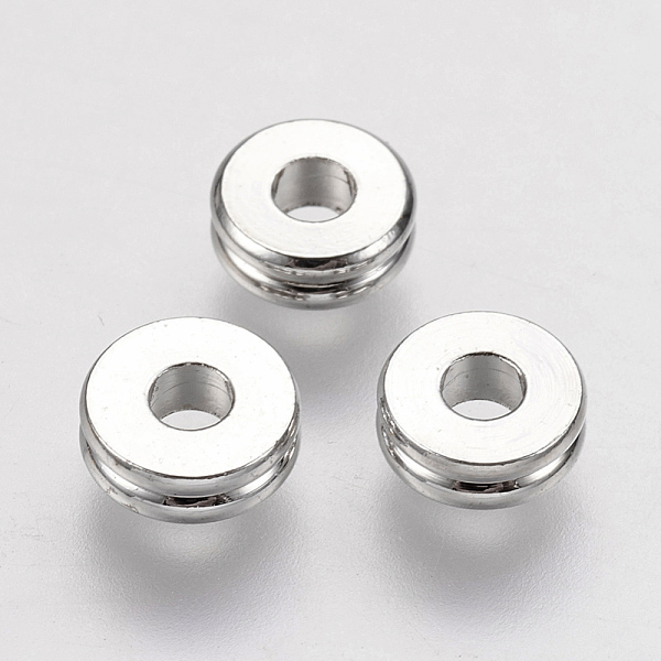 PandaHall Brass Spacer Beads, Real Platinum Plated, Donut, 6x2mm, Hole: 2mm Brass Donut
PandaHall Brass Spacer Beads, Real Platinum Plated, Donut, 6x2mm, Hole: 2mm Brass Donut
