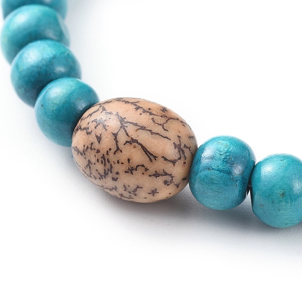 PandaHall Stretch Charm Bracelets, with Dyed Wood Beads, Bodhi Beads, Cotton Tassels, Polymer Clay Heishi Beads and Brass Spacer Beads, Cyan...
PandaHall Stretch Charm Bracelets, with Dyed Wood Beads, Bodhi Beads, Cotton Tassels, Polymer Clay Heishi Beads and Brass Spacer Beads, Cyan...