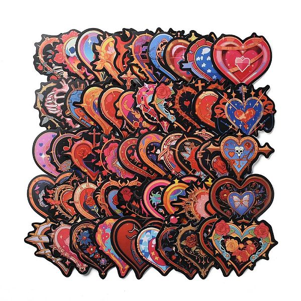PandaHall Gothic Style PVC Heart Stickers, for Water Bottles Laptop Phone Skateboard Decoration, Mixed Color, 46~61x55~71x0.5mm, about..., Multicolor
PandaHall Gothic Style PVC Heart Stickers, for Water Bottles Laptop Phone Skateboard Decoration, Mixed Color, 46~61x55~71x0.5mm, about..., Multicolor