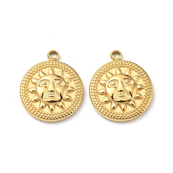 PandaHall 304 Stainless Steel Pendants, Flat Round with Sun Charm, Real 14K Gold Plated, 15x12x2.5mm, Hole: 1.2mm 304 Stainless Steel Flat...
PandaHall 304 Stainless Steel Pendants, Flat Round with Sun Charm, Real 14K Gold Plated, 15x12x2.5mm, Hole: 1.2mm 304 Stainless Steel Flat...
