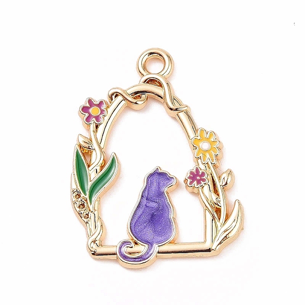 PandaHall Alloy Enamel Pendants, Golden, Arch with Cat Charm, Medium Slate Blue, 27x20x1.5mm, Hole: 2mm Alloy+Enamel Arch
PandaHall Alloy Enamel Pendants, Golden, Arch with Cat Charm, Medium Slate Blue, 27x20x1.5mm, Hole: 2mm Alloy+Enamel Arch