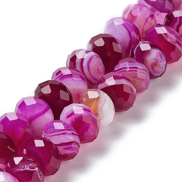 PandaHall Natural Banded Agate/Striped Agate Beads Strands, Dyed & Heated, Faceted Rondelle, Medium Violet Red, 10~10.5x6.5~7mm, Hole: 1mm...
PandaHall Natural Banded Agate/Striped Agate Beads Strands, Dyed & Heated, Faceted Rondelle, Medium Violet Red, 10~10.5x6.5~7mm, Hole: 1mm...