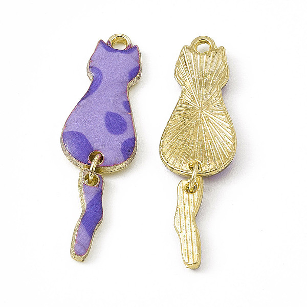 PandaHall Painted Alloy Pendants, Cat Charm, Cadmium Free & Nickel Free & Lead Free, Golden, Lilac, 34x10x2.4mm, Hole: 1.5mm Alloy Cat Shape..., Purple
PandaHall Painted Alloy Pendants, Cat Charm, Cadmium Free & Nickel Free & Lead Free, Golden, Lilac, 34x10x2.4mm, Hole: 1.5mm Alloy Cat Shape..., Purple