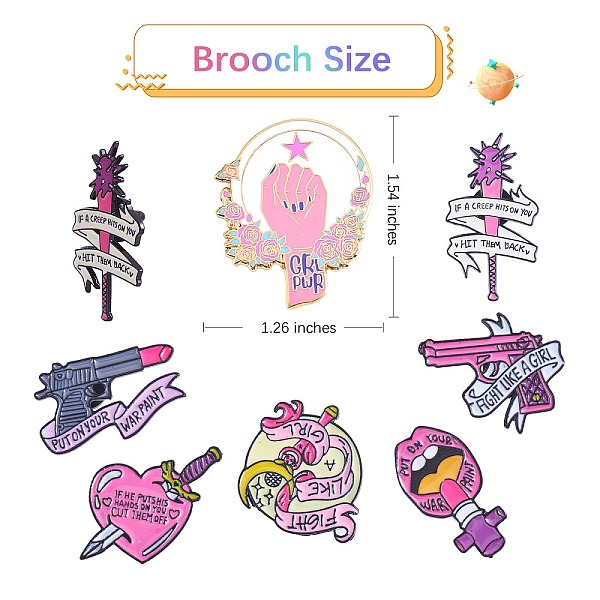 PandaHall 7Pcs 7 Style Heart & Moon & Lip & Rugosa Rose Enamel Pin, Electrophoresis Black Plated Alloy Feminism Theme Word Brooch for..., Multicolor
PandaHall 7Pcs 7 Style Heart & Moon & Lip & Rugosa Rose Enamel Pin, Electrophoresis Black Plated Alloy Feminism Theme Word Brooch for..., Multicolor