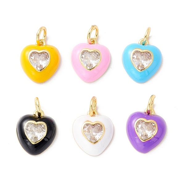 PandaHall Rack Plating Brass Clear Cubic Zirconia Charms, with Enamel, Cadmium Free & Lead Free, Real 18K Gold Plated, Heart, Mixed Color..., Multicolor
PandaHall Rack Plating Brass Clear Cubic Zirconia Charms, with Enamel, Cadmium Free & Lead Free, Real 18K Gold Plated, Heart, Mixed Color..., Multicolor
