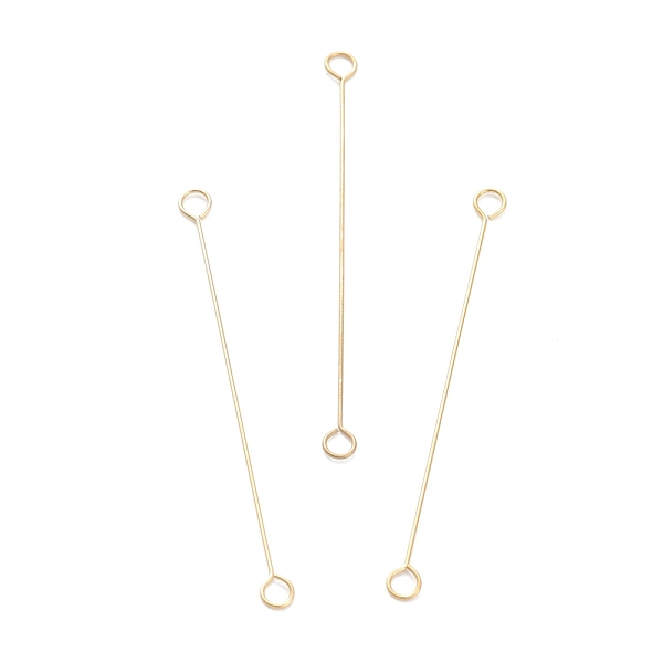 PandaHall 316 Surgical Stainless Steel Eye Pins, Double Sided Eye Pins, Real 18K Gold Plated, 35x2.5x0.4mm, Hole: 1.6mm 316 Surgical...
PandaHall 316 Surgical Stainless Steel Eye Pins, Double Sided Eye Pins, Real 18K Gold Plated, 35x2.5x0.4mm, Hole: 1.6mm 316 Surgical...