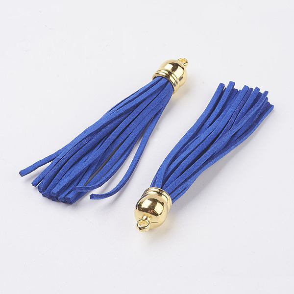 PandaHall Faux Suede Tassel Pendant Decorations, with CCB Plastic Cord Ends, Golden, Medium Blue, 84~89x11.5~12mm, Hole: 2.5mm Faux Suede...
PandaHall Faux Suede Tassel Pendant Decorations, with CCB Plastic Cord Ends, Golden, Medium Blue, 84~89x11.5~12mm, Hole: 2.5mm Faux Suede...