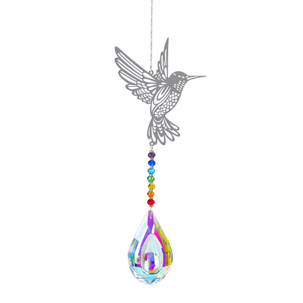 PandaHall Metal Big Pendant Decorations, Hanging Sun Catchers, Chakra Theme K9 Crystal Glass, Hummingbird, Colorful, 42cm Glass Bird
PandaHall Metal Big Pendant Decorations, Hanging Sun Catchers, Chakra Theme K9 Crystal Glass, Hummingbird, Colorful, 42cm Glass Bird