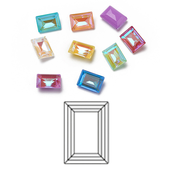 PandaHall K9 Glass Rhinestone Cabochons, Pointed Back, Faceted, Rectangle, Fluorescence, Mixed Color, 14x10x6mm Glass Rhinestone Rectangle..., Multicolor
PandaHall K9 Glass Rhinestone Cabochons, Pointed Back, Faceted, Rectangle, Fluorescence, Mixed Color, 14x10x6mm Glass Rhinestone Rectangle..., Multicolor