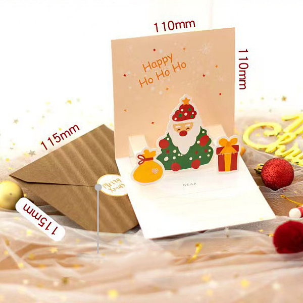PandaHall Christmas Theme 1Pc Paper Envelope and 1Pc 3D Pop Up Greeting Card Set, with 1Pc Sealing Sticker, Santa Claus, Envelope: 115x115mm..., Multicolor
PandaHall Christmas Theme 1Pc Paper Envelope and 1Pc 3D Pop Up Greeting Card Set, with 1Pc Sealing Sticker, Santa Claus, Envelope: 115x115mm..., Multicolor