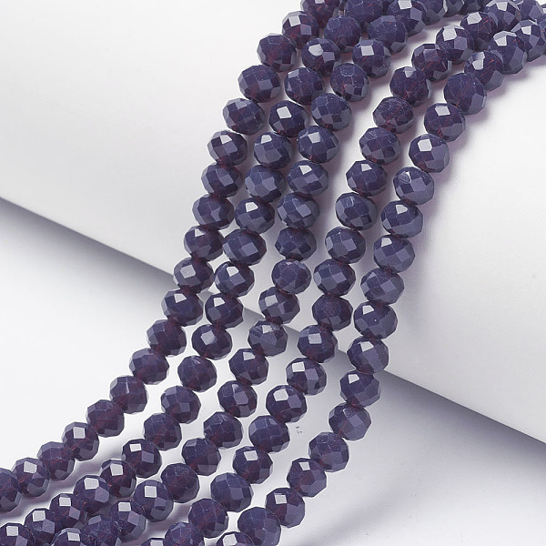 PandaHall Opaque Solid Color Glass Beads Strands, Faceted, Rondelle, DarkSlate Blue, 4x3mm, Hole: 0.4mm, about 123~127pcs/strand, 16.5~16.9...
PandaHall Opaque Solid Color Glass Beads Strands, Faceted, Rondelle, DarkSlate Blue, 4x3mm, Hole: 0.4mm, about 123~127pcs/strand, 16.5~16.9...