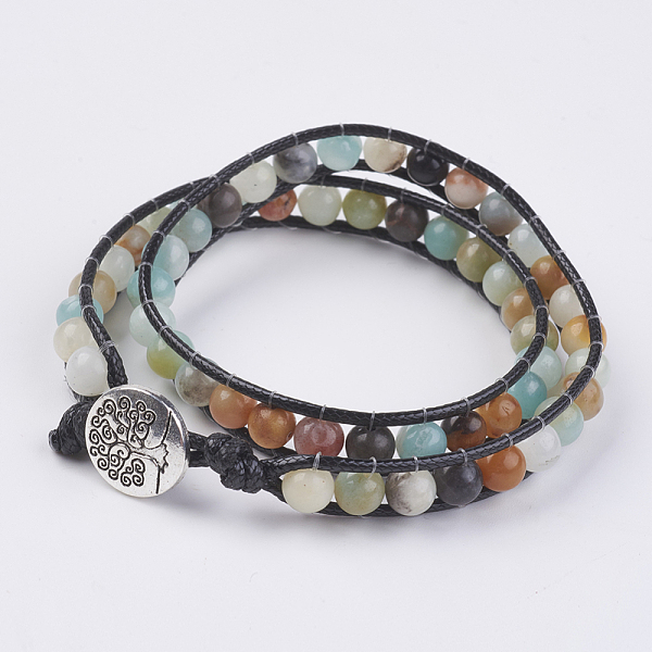 PandaHall Natural Flower Amazonite Wrap Bracelet, with Tibetan Style Clasps, Tree of Life, Two Loops, 15-1/8 inch(38.5cm) Flower Amazonite
PandaHall Natural Flower Amazonite Wrap Bracelet, with Tibetan Style Clasps, Tree of Life, Two Loops, 15-1/8 inch(38.5cm) Flower Amazonite