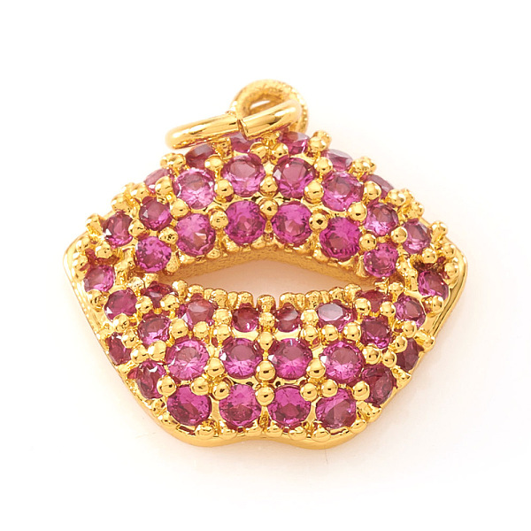 PandaHall Brass Micro Pave Cubic Zirconia Charms, Makeup Charms, with Jump Rings, Lip, Fuchsia, Real 18K Gold Plated, 11x11.5x3mm, Jump Ring..., Pink
PandaHall Brass Micro Pave Cubic Zirconia Charms, Makeup Charms, with Jump Rings, Lip, Fuchsia, Real 18K Gold Plated, 11x11.5x3mm, Jump Ring..., Pink