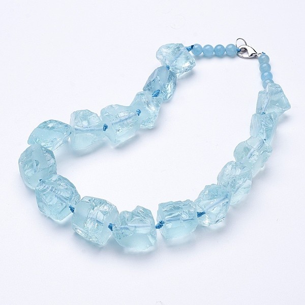 PandaHall Rough Synthetic Aquamarine Beaded Necklaces, with Natural & Dyed White Jade Round Beads and Brass Lobster Claw Clasps, 19.2...
PandaHall Rough Synthetic Aquamarine Beaded Necklaces, with Natural & Dyed White Jade Round Beads and Brass Lobster Claw Clasps, 19.2...