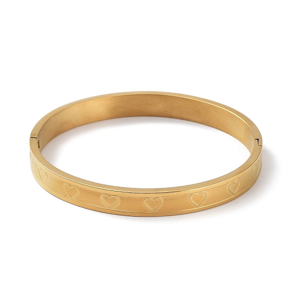 PandaHall Ion Plating(IP) 304 Stainless Steel Grooved Heart Bangles, Golden, Inner Diameter: 2-1/8x2-1/2 inch(5.4x6.3cm) 304 Stainless Steel...
PandaHall Ion Plating(IP) 304 Stainless Steel Grooved Heart Bangles, Golden, Inner Diameter: 2-1/8x2-1/2 inch(5.4x6.3cm) 304 Stainless Steel...