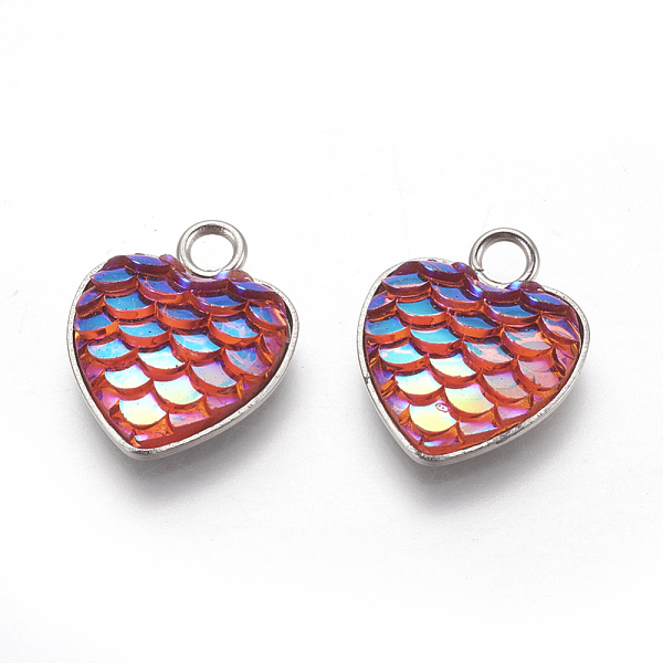 PandaHall 304 Stainless Steel Pendants, with Resin, Heart with Fish Scale Shape, Stainless Steel Color, Orange Red, 16x13x3.5mm, Hole: 2mm...
PandaHall 304 Stainless Steel Pendants, with Resin, Heart with Fish Scale Shape, Stainless Steel Color, Orange Red, 16x13x3.5mm, Hole: 2mm...
