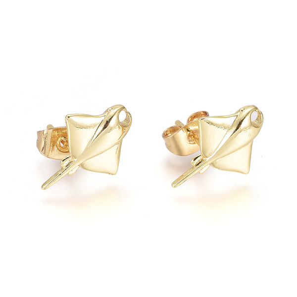 PandaHall Brass Ear Studs, with Earring Backs, Manta Ray Shape, Golden, 14.5x11x2mm, Pin: 0.9mm Brass
PandaHall Brass Ear Studs, with Earring Backs, Manta Ray Shape, Golden, 14.5x11x2mm, Pin: 0.9mm Brass